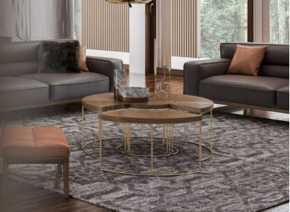 Modern round coffee table luxury side tables wooden furniture living room table